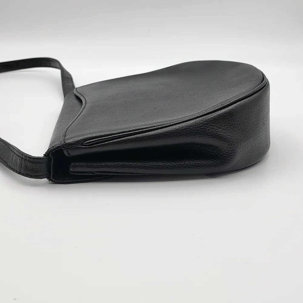 Yves Saint Laurent Cassandra Logo Black Leather Shoulder Bag Vintage Super Rare. - Picture 5 of 16